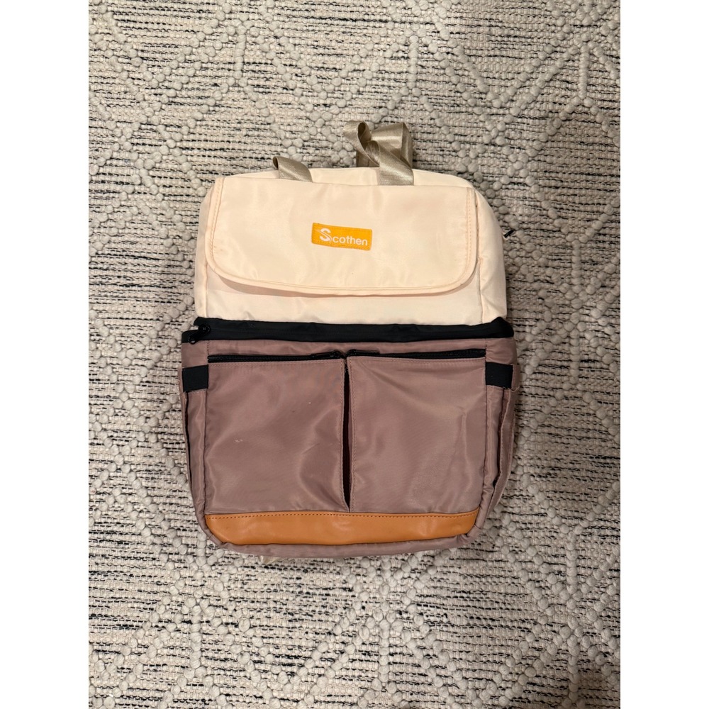 Scothen Breast Pump Backpack Insulated Cooler Bag Mauve Cream Colorblock